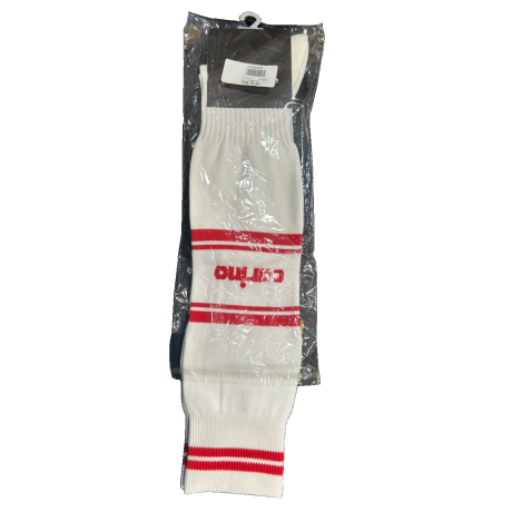 Carino Nylon/Spandex Half Terry Soccer Sock - White/Red